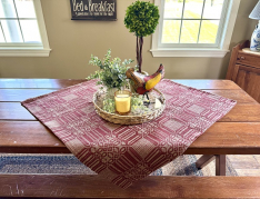 WINDHAM RED/TAN 52" TABLE SQUARE *NEW*
